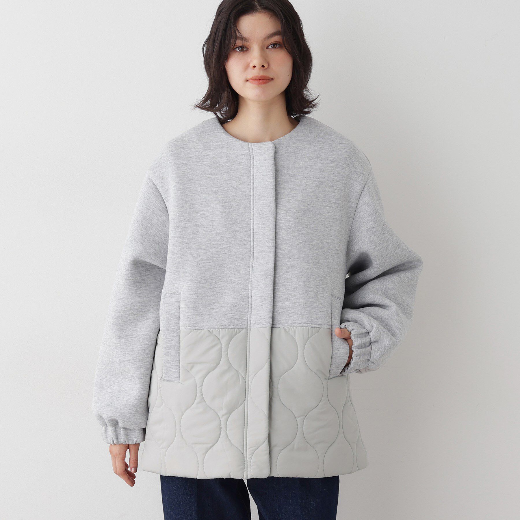 Dessin「【洗える】ダンボールコンビノーカラーコート」|ノーカラーコート|