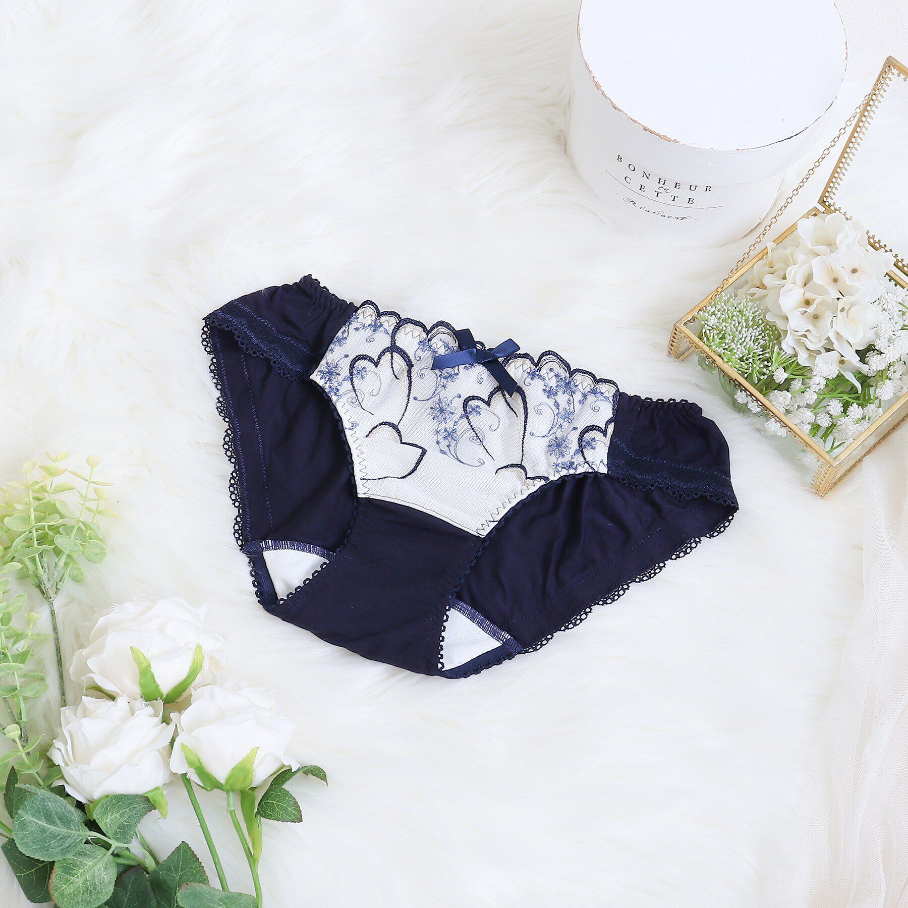 Risa Magli「ブランディーヌ サニタリーショーツ」|インナー|ネイビー(094)