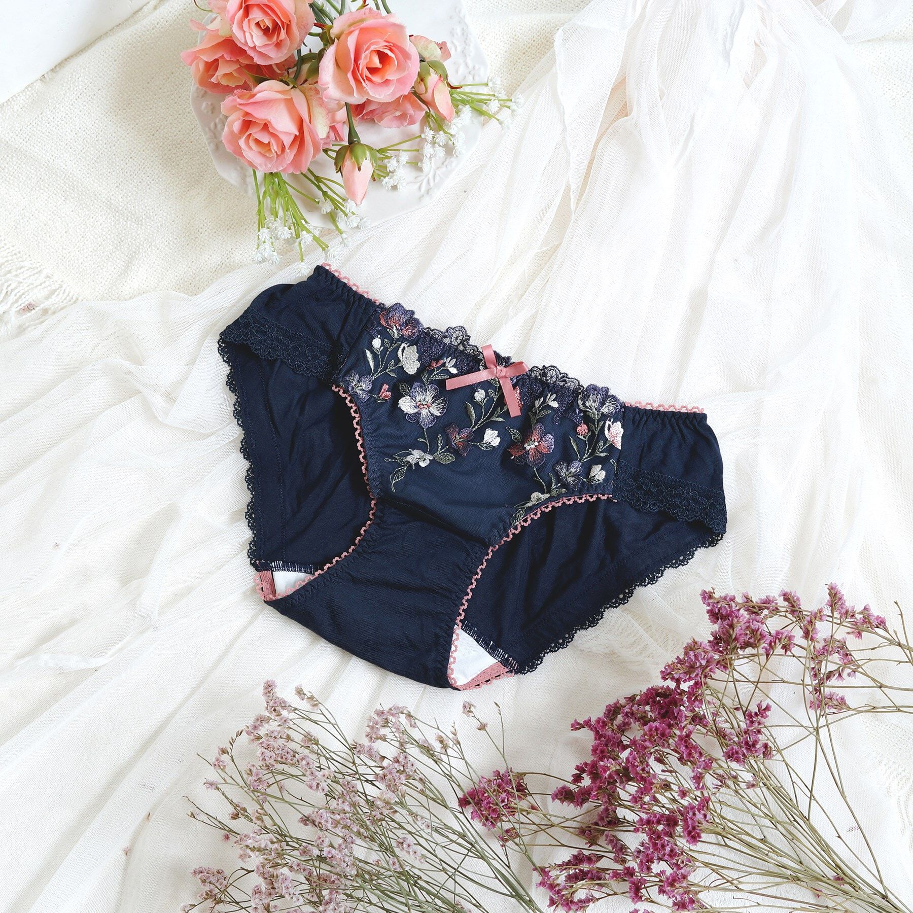 Risa Magli「イレーヌ サニタリーショーツ」|インナー|ネイビー(094)