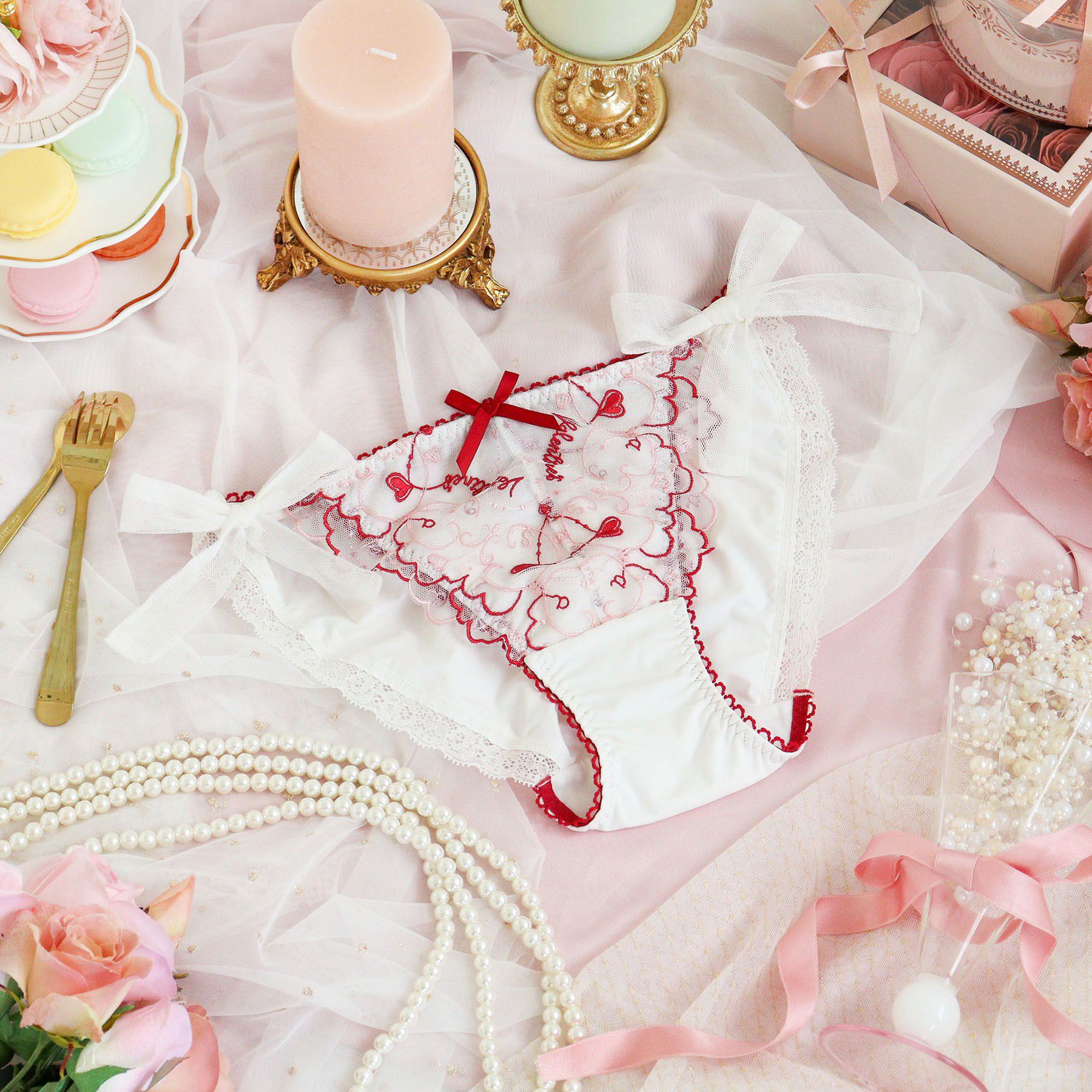 Risa Magli「ヘルティー リボンショーツ」|インナー|レッド(061)