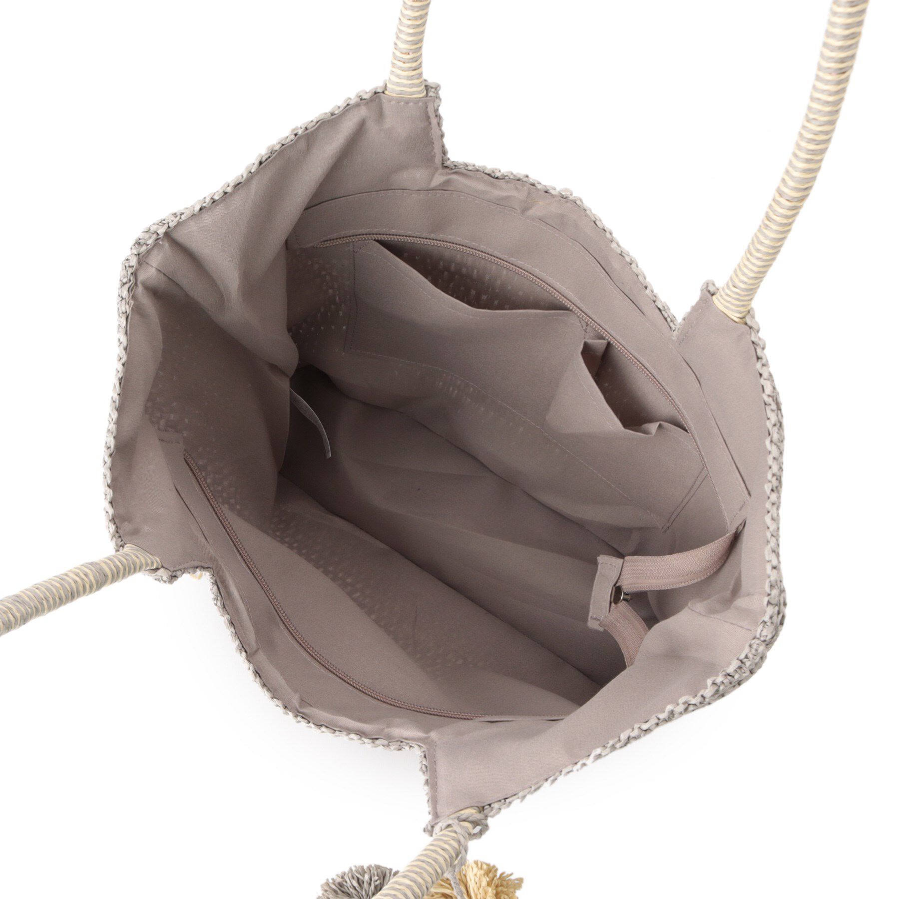 ITS&rsquo;DEMO「チャーム付ロゴ刺繍雑材トート」|トートバッグ|