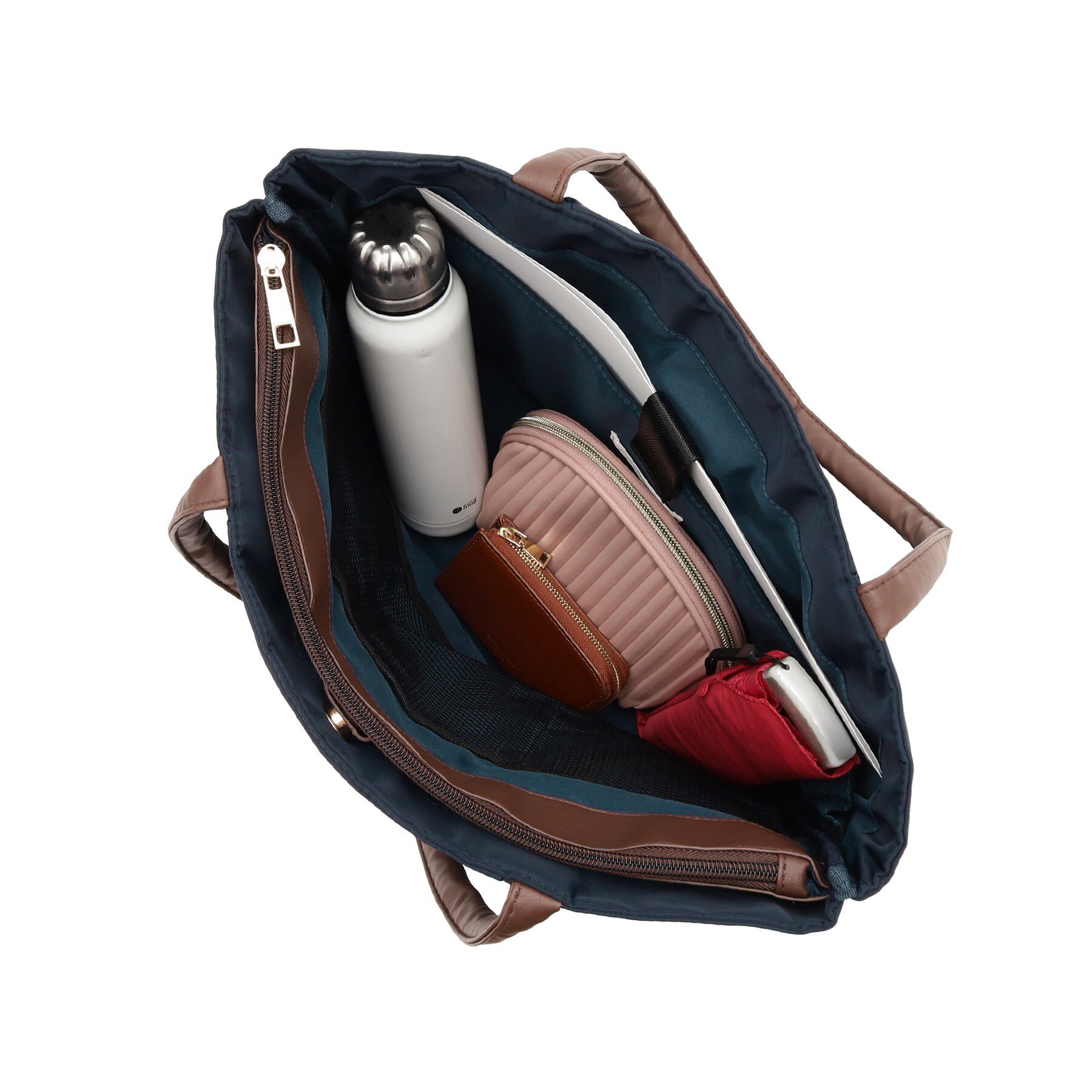 ITS&rsquo;DEMO「【12ポケット／PC対応】合皮コンビA4トート」|トートバッグ|