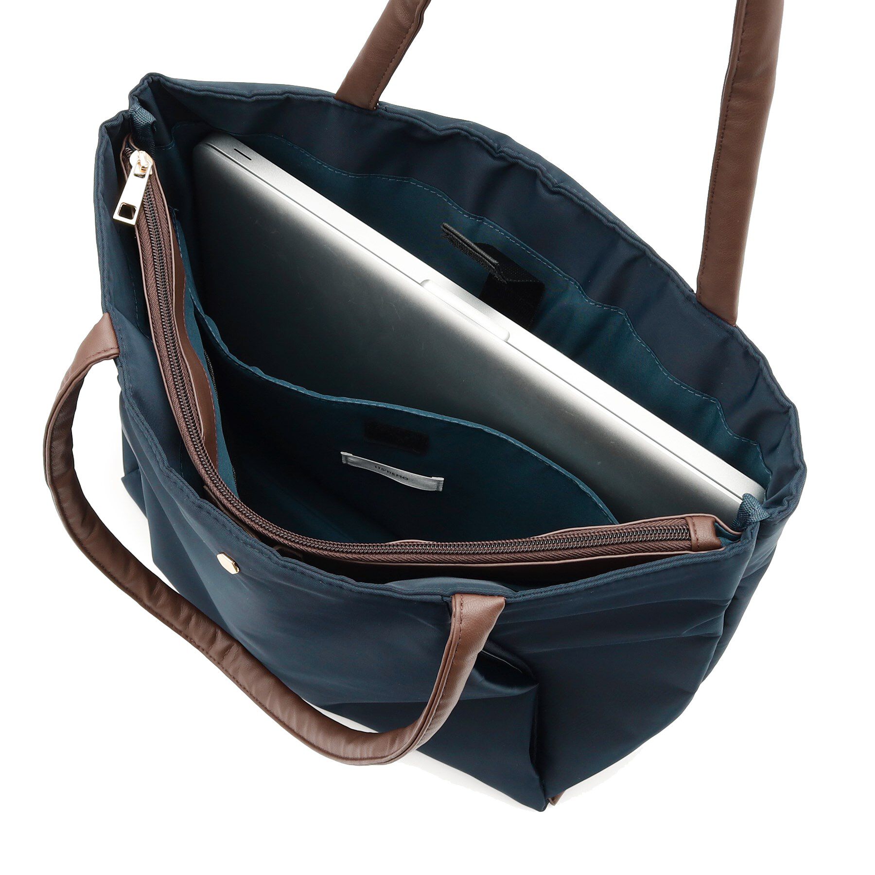 ITS&rsquo;DEMO「【12ポケット／PC対応】合皮コンビA4トート」|トートバッグ|