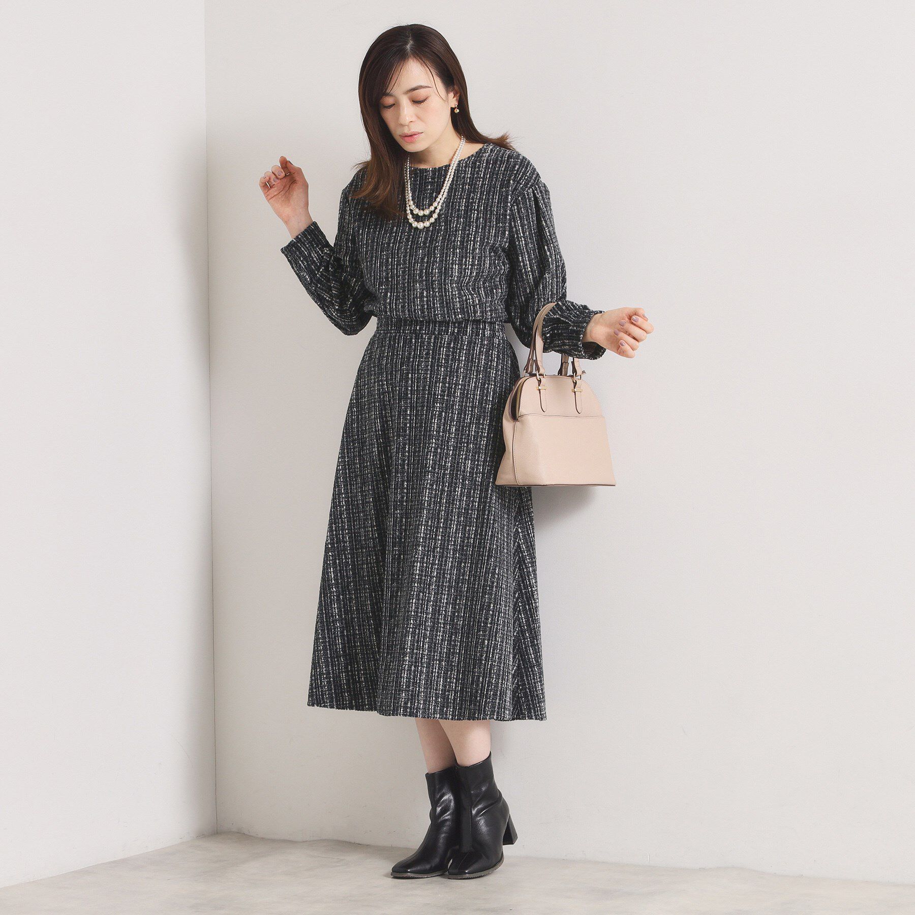 ITS&rsquo;DEMO「【手洗い可／セットアップ可】ツイード風プリントブラウス」|シャツ・ブラウス|