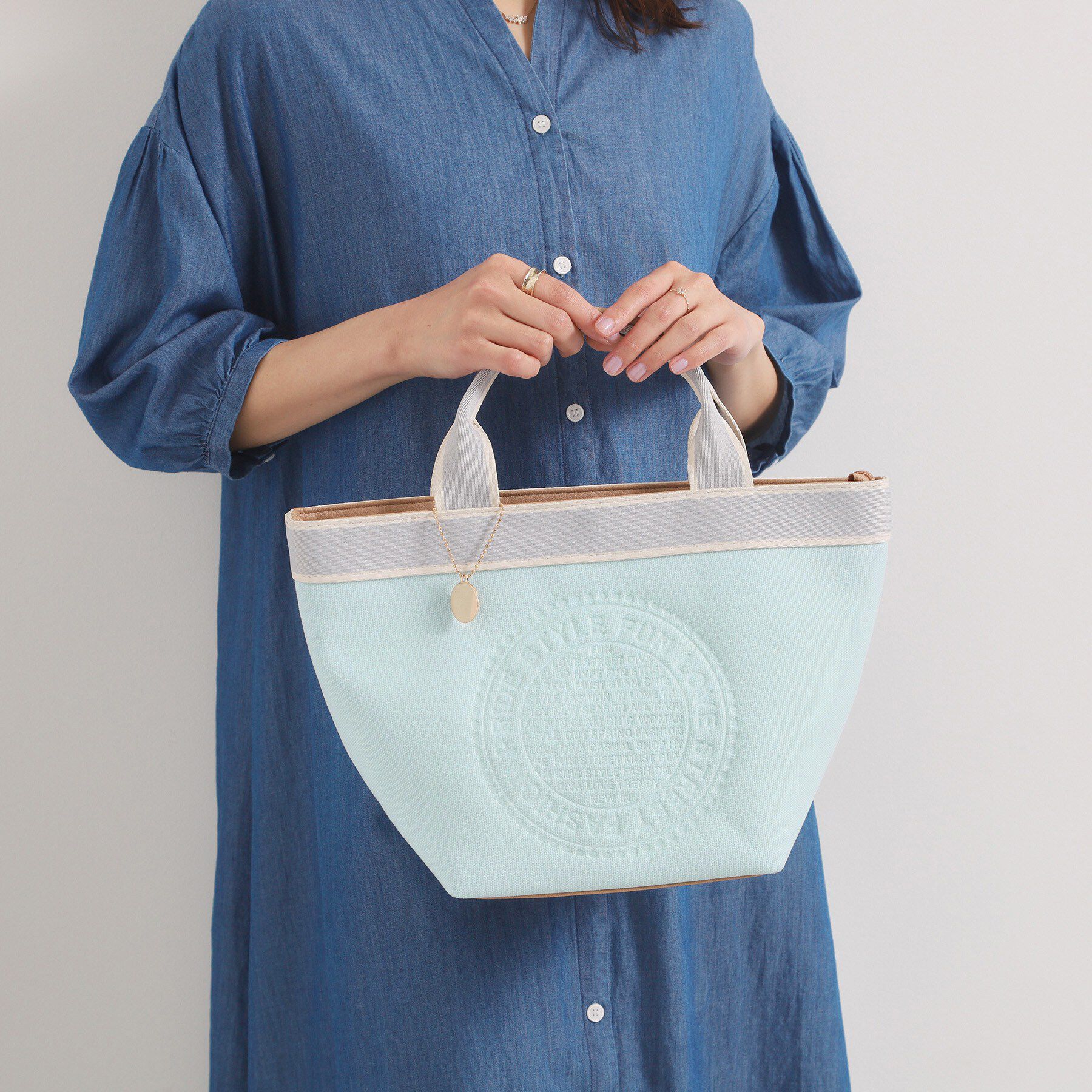 ITS&rsquo;DEMO「舟形トート」|トートバッグ|サックスブルー(09