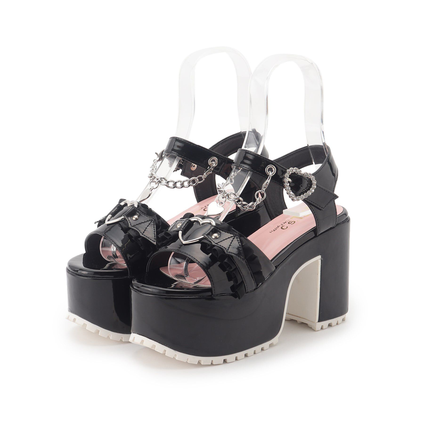 csT&P「厚底羽つきハートサンダル」|サンダル|ﾌﾞﾗｯｸ(219)