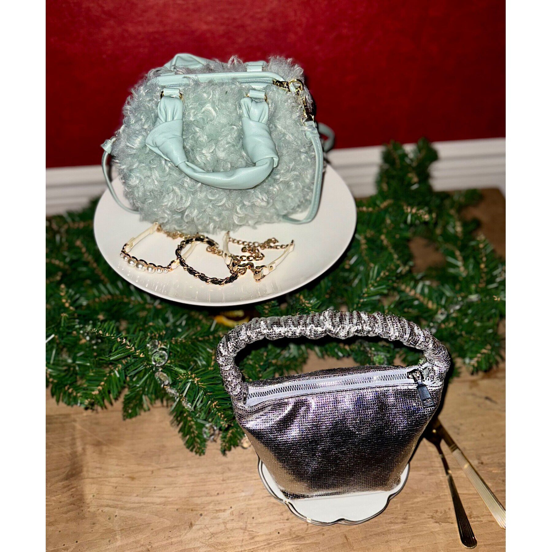 ESPERANZA「ギャザーハンドルメタリックミニショルダー」|ショルダー・メッセンジャー|