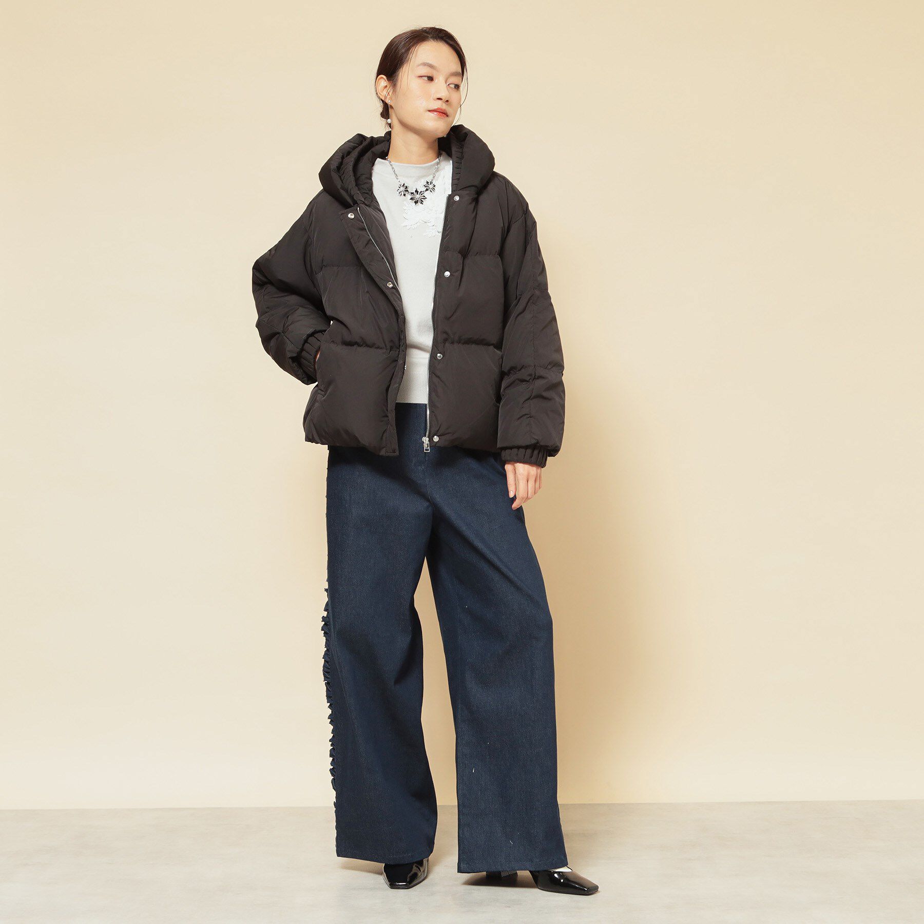 SunaUna「【プリーツレイヤードピュアダウン】」|ダウン|