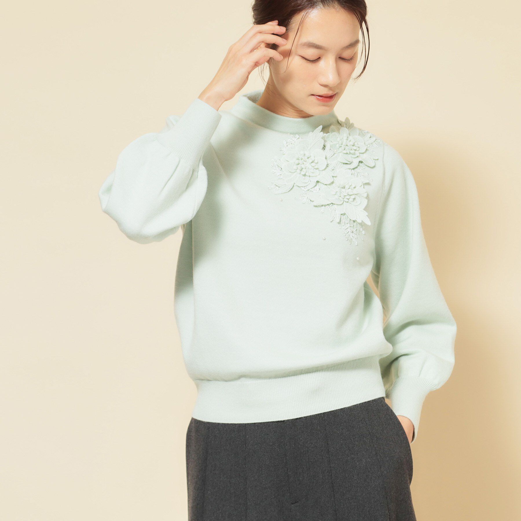 SunaUna「【洗える】ケミカルレースニット」|ニット・セーター|