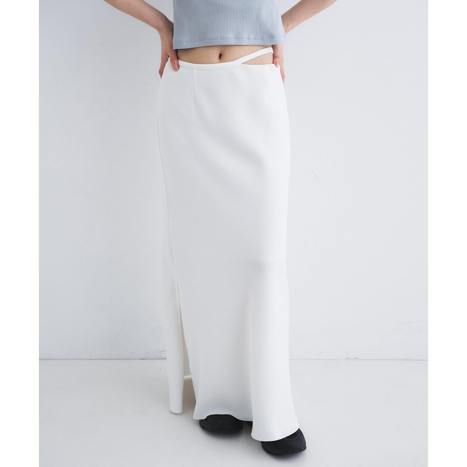 CODE A「【ReRe】easy－fit long skirt」|スカート|ホワイト(001)