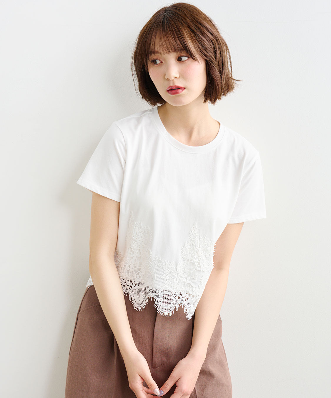 COCO DEAL「レースドッキングTシャツ」|Tシャツ・カットソー|