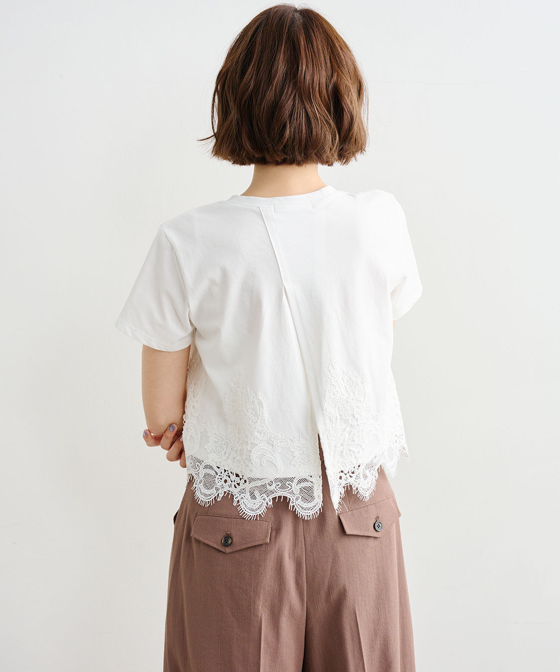 COCO DEAL「レースドッキングTシャツ」|Tシャツ・カットソー|