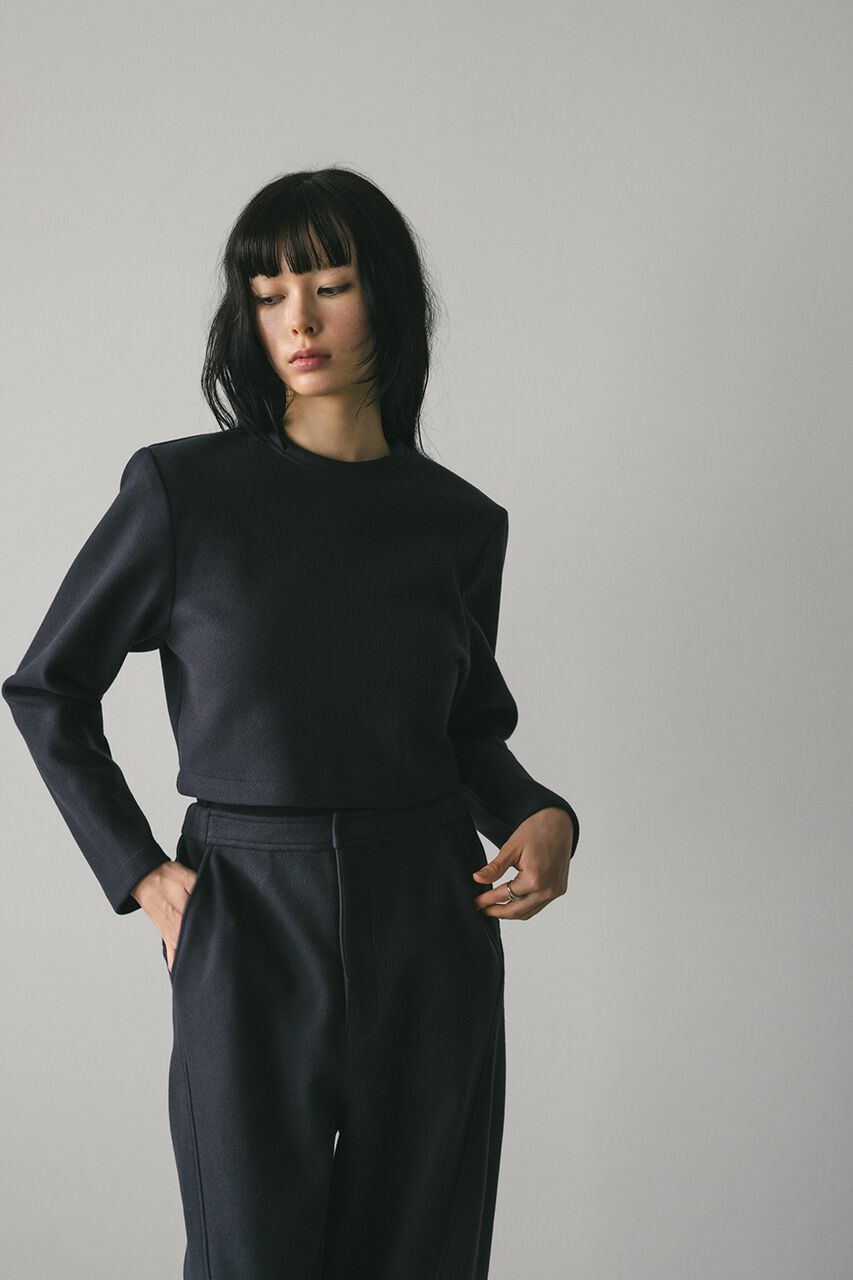 STYLEMIXER「ストレッチメルトンショートトップ」|シャツ・ブラウス|NVY