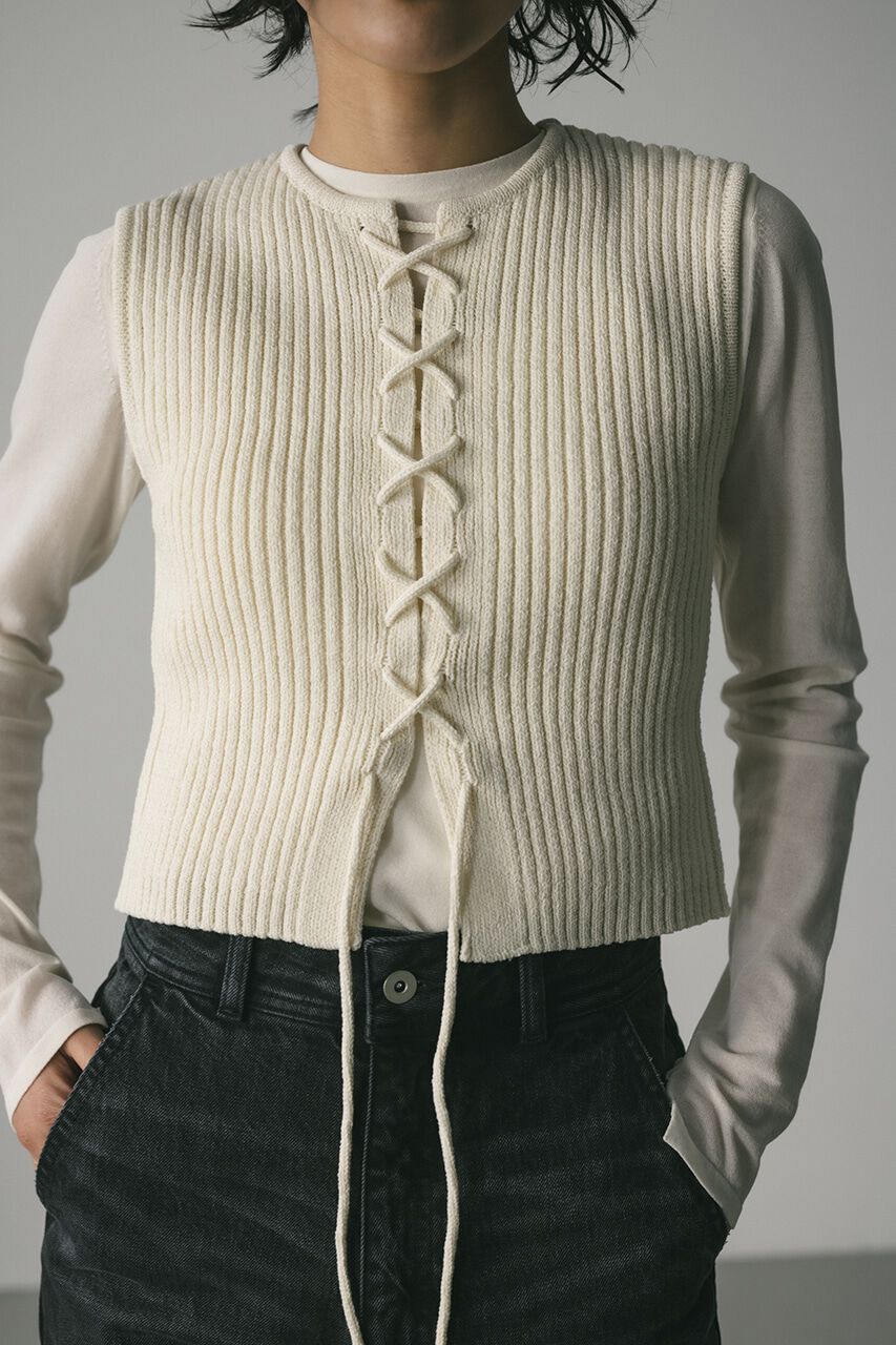 STYLEMIXER「レースアップニットベスト」|タンクトップ|