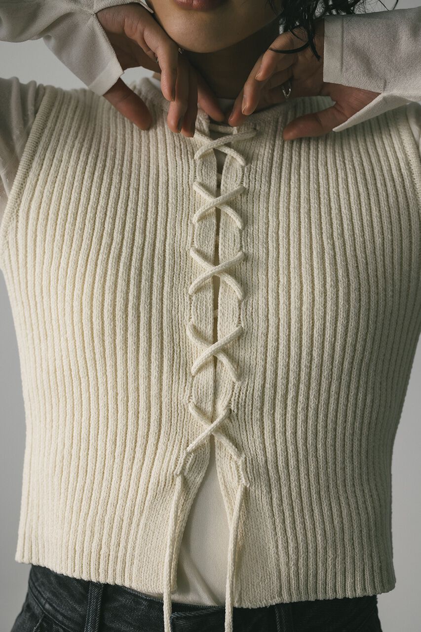 STYLEMIXER「レースアップニットベスト」|タンクトップ|