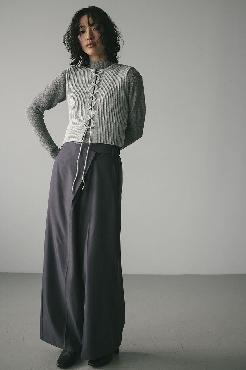 STYLEMIXER「レースアップニットベスト」|タンクトップ|