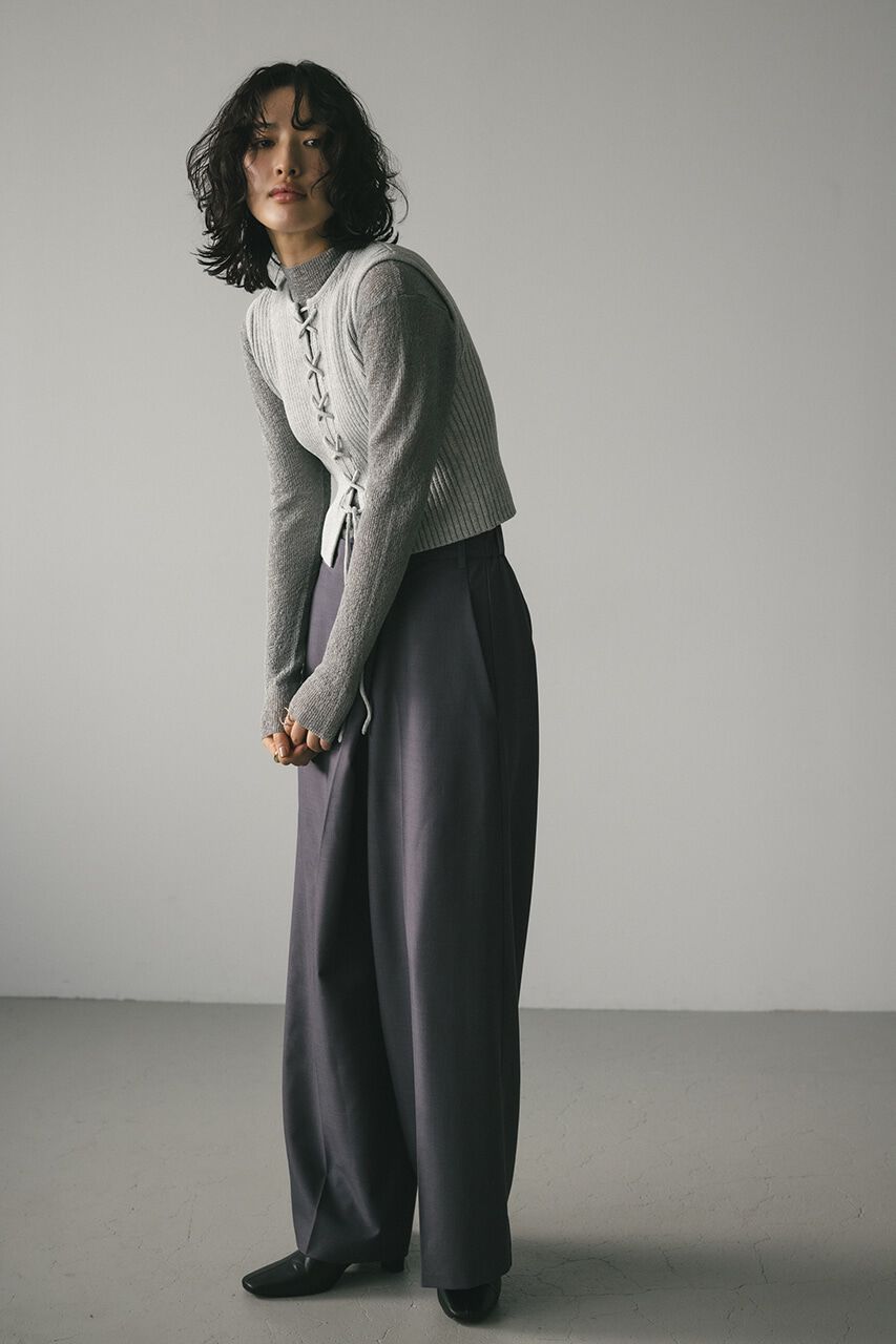 STYLEMIXER「レースアップニットベスト」|タンクトップ|