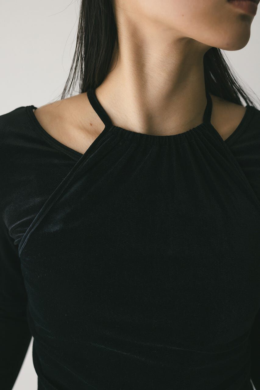 STYLEMIXER「2ピースホルターベロアトップ」|Tシャツ・カットソー|