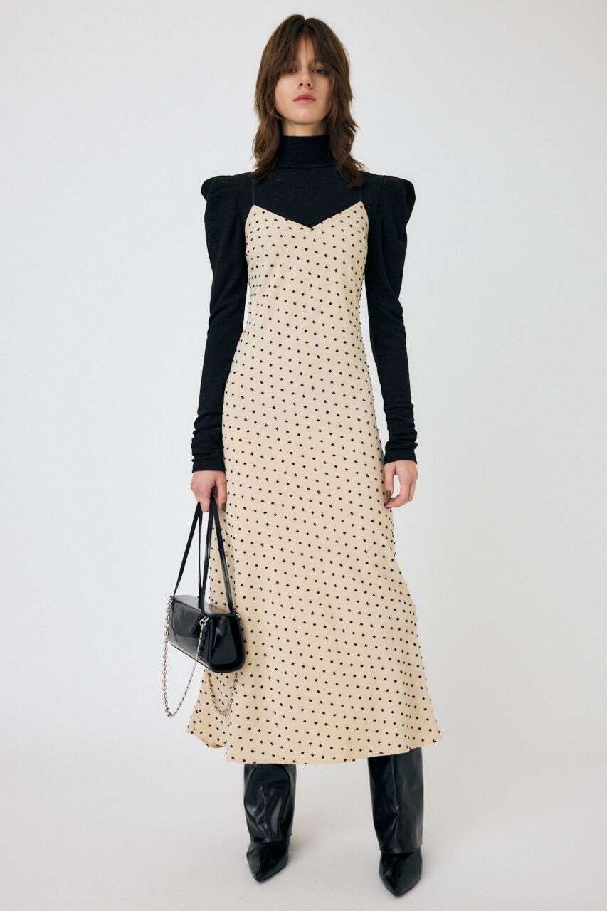 MOUSSY「DOBBY DOT キャミドレス」|ワンピース|BEG