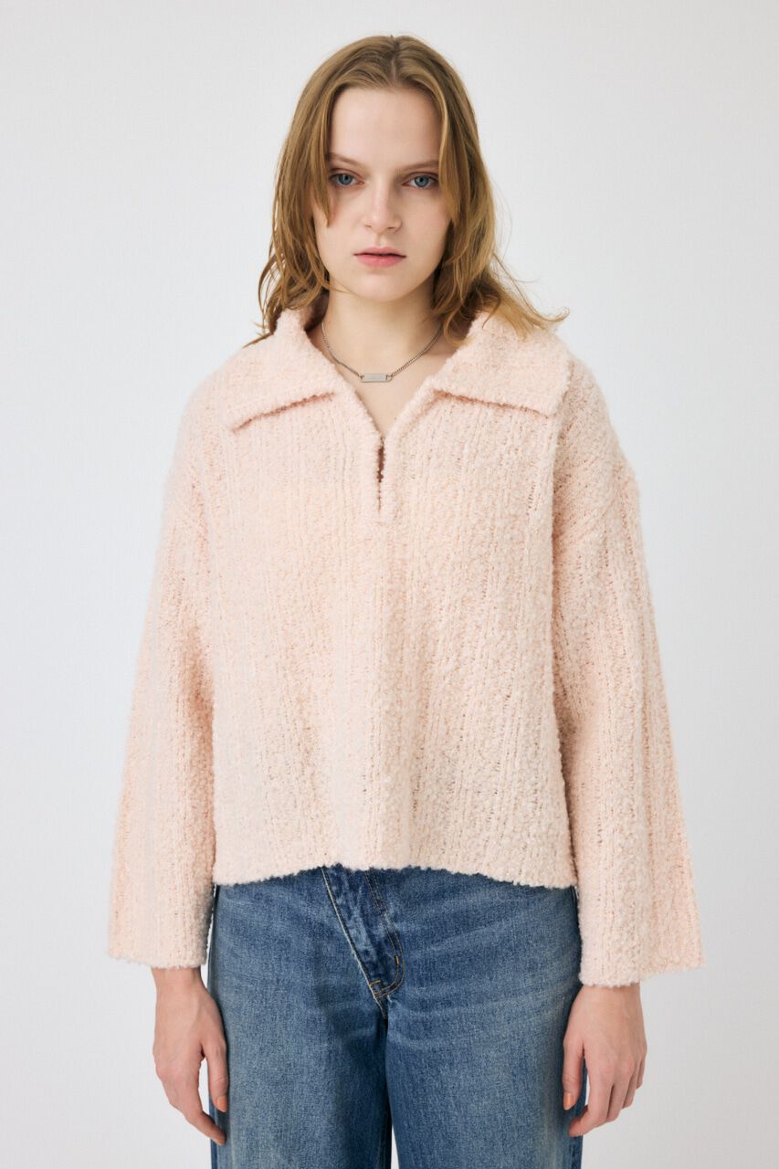 MOUSSY「OPEN COLLAR ニット」|ニット・セーター|