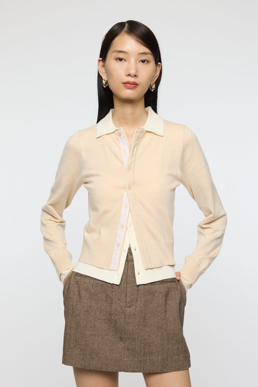 MOUSSY「DOUBLE LAYERED ニットシャツ」|シャツ・ブラウス|IVOY3