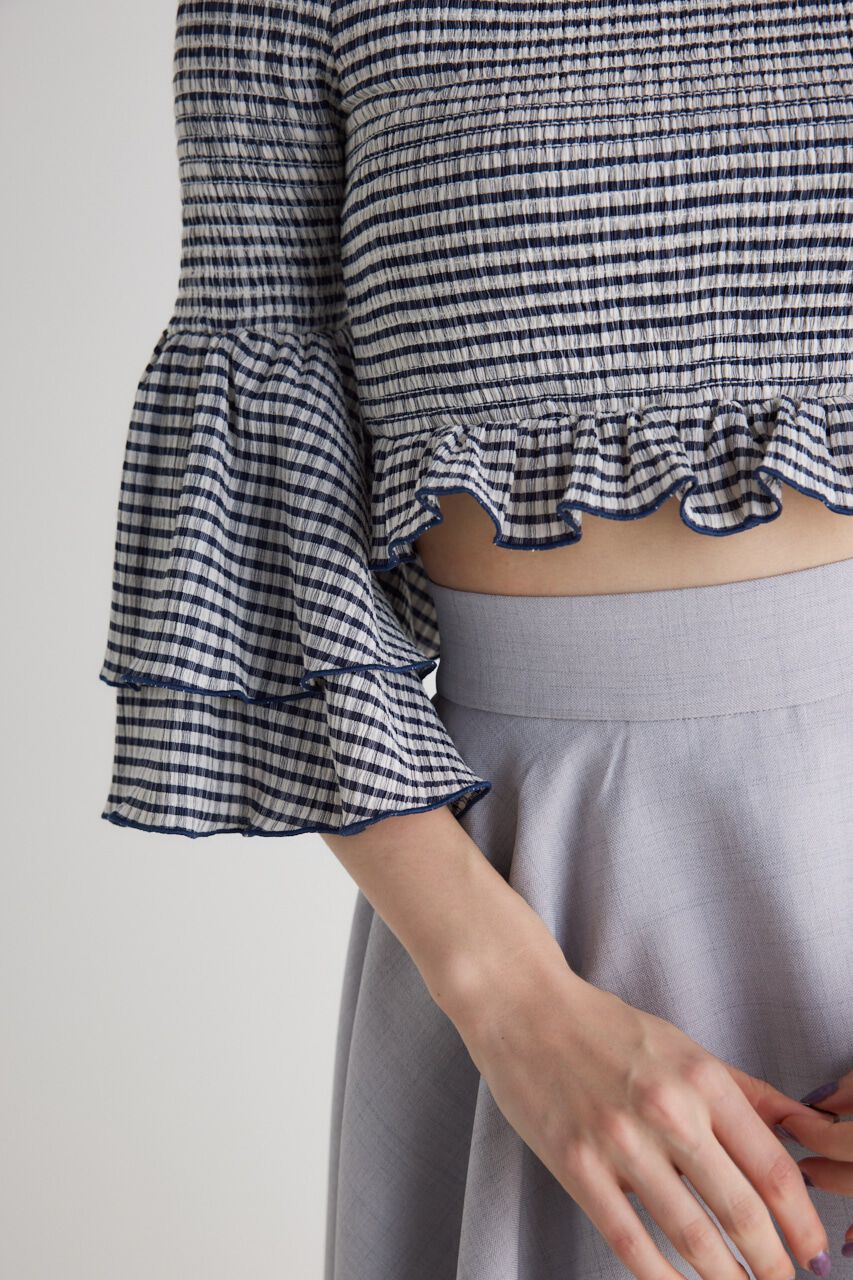 rienda「シャーリングオフショルクロップドTOP」|その他|