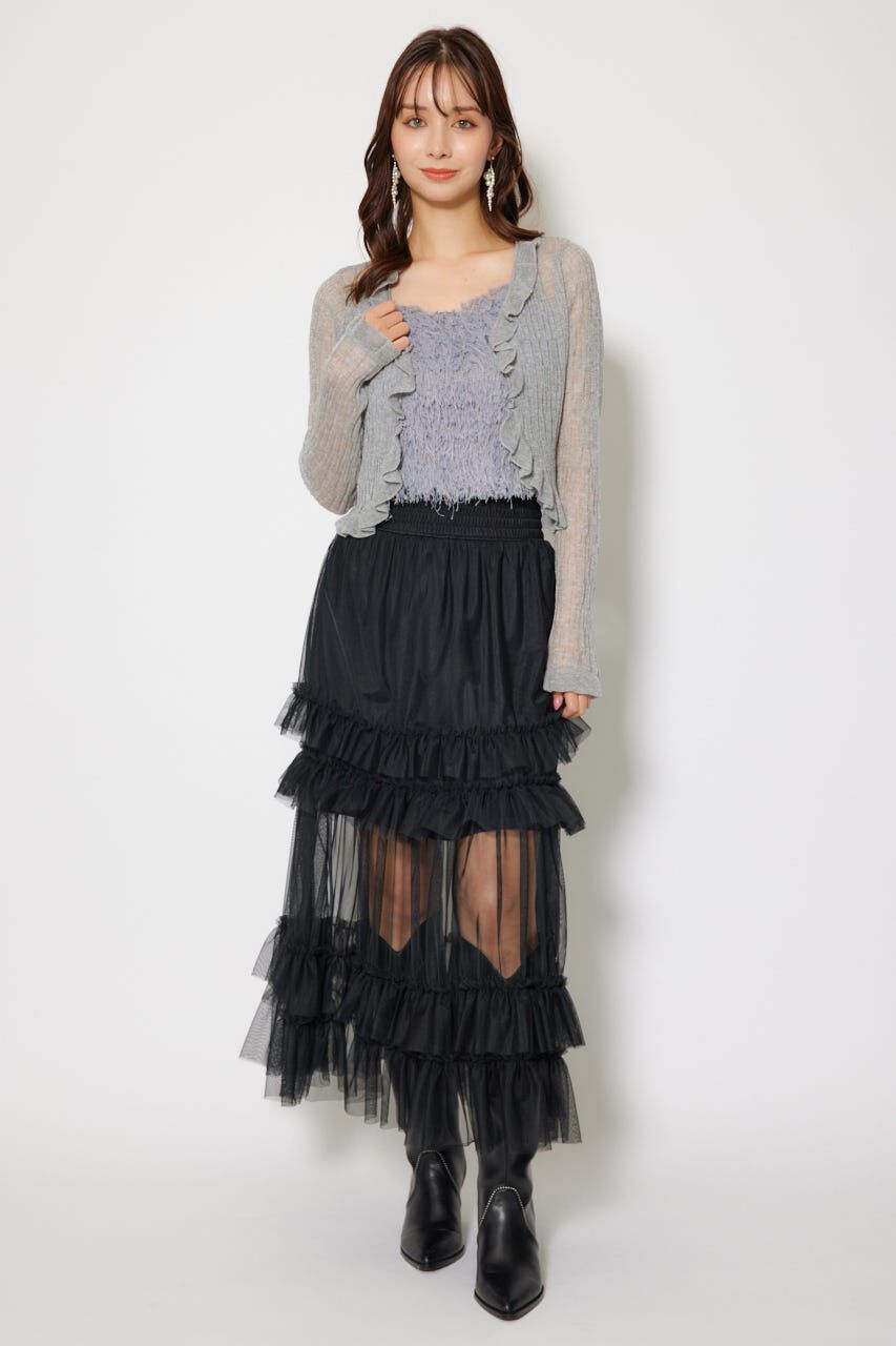 rienda「シアーフリルショートカーディガン」|カーディガン|