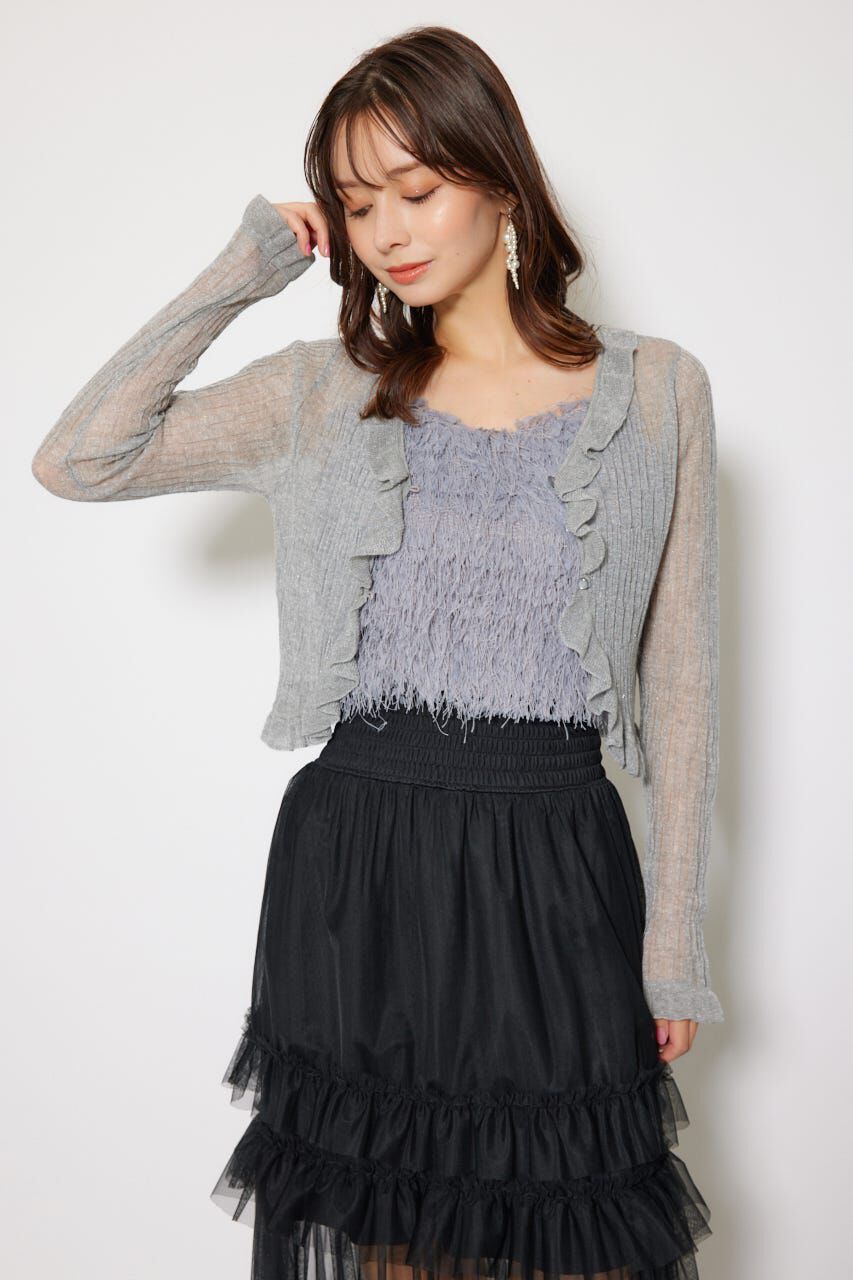 rienda「シアーフリルショートカーディガン」|カーディガン|