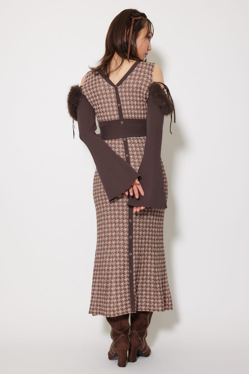 rienda「many wayフェイクファージャガードニットワンピース」|ワンピース|