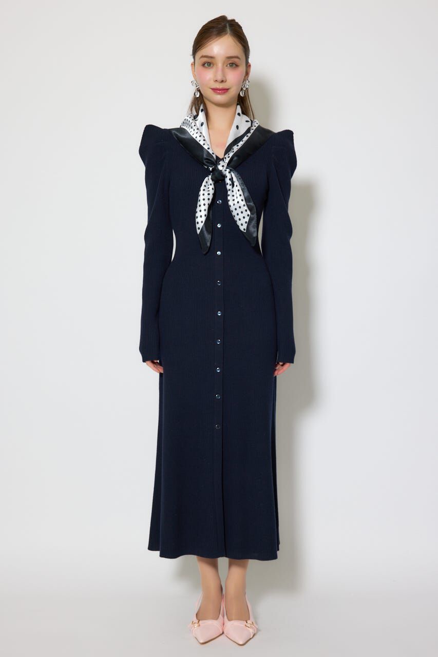 rienda「スカーフ付きマーメイドニットワンピース」|ワンピース|