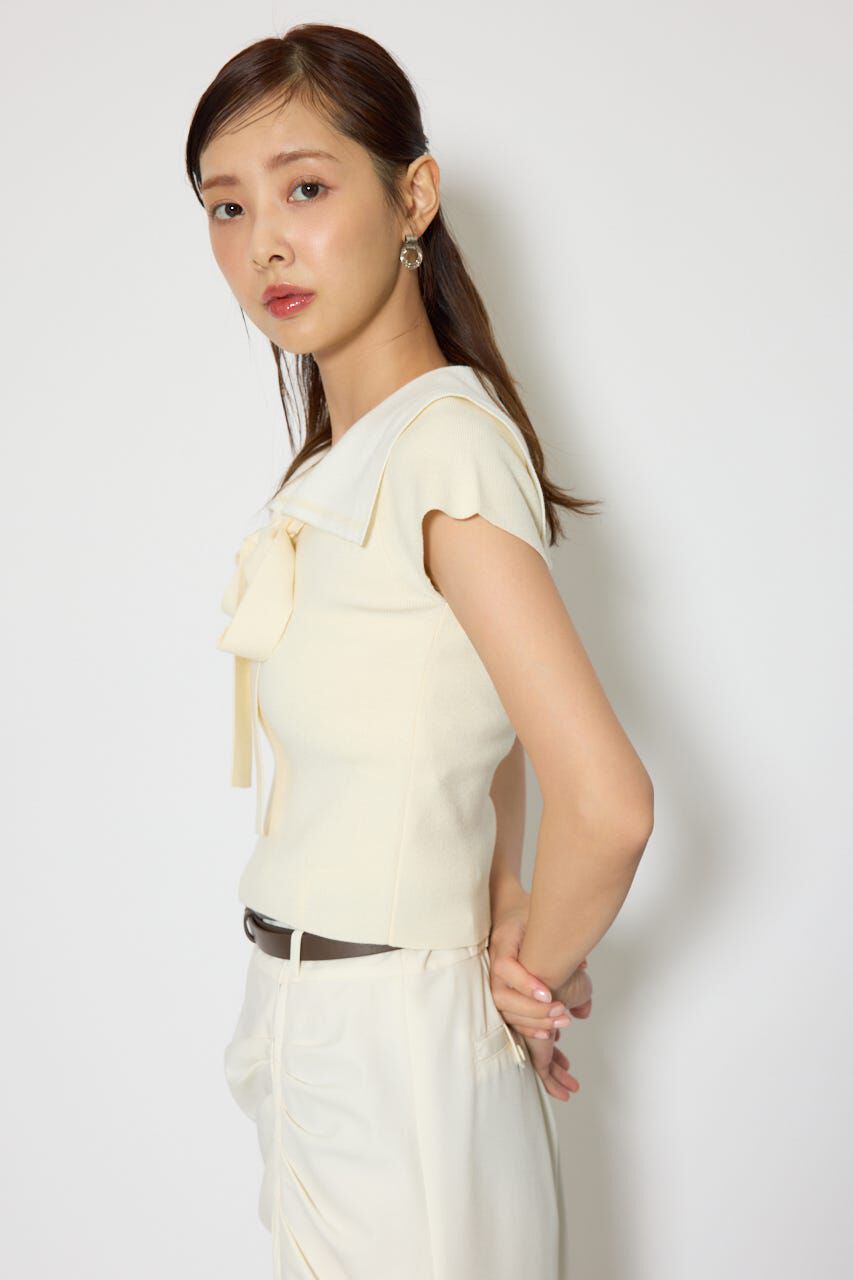 rienda「セーラーカラーデザインニットトップス」|ニット・セーター|