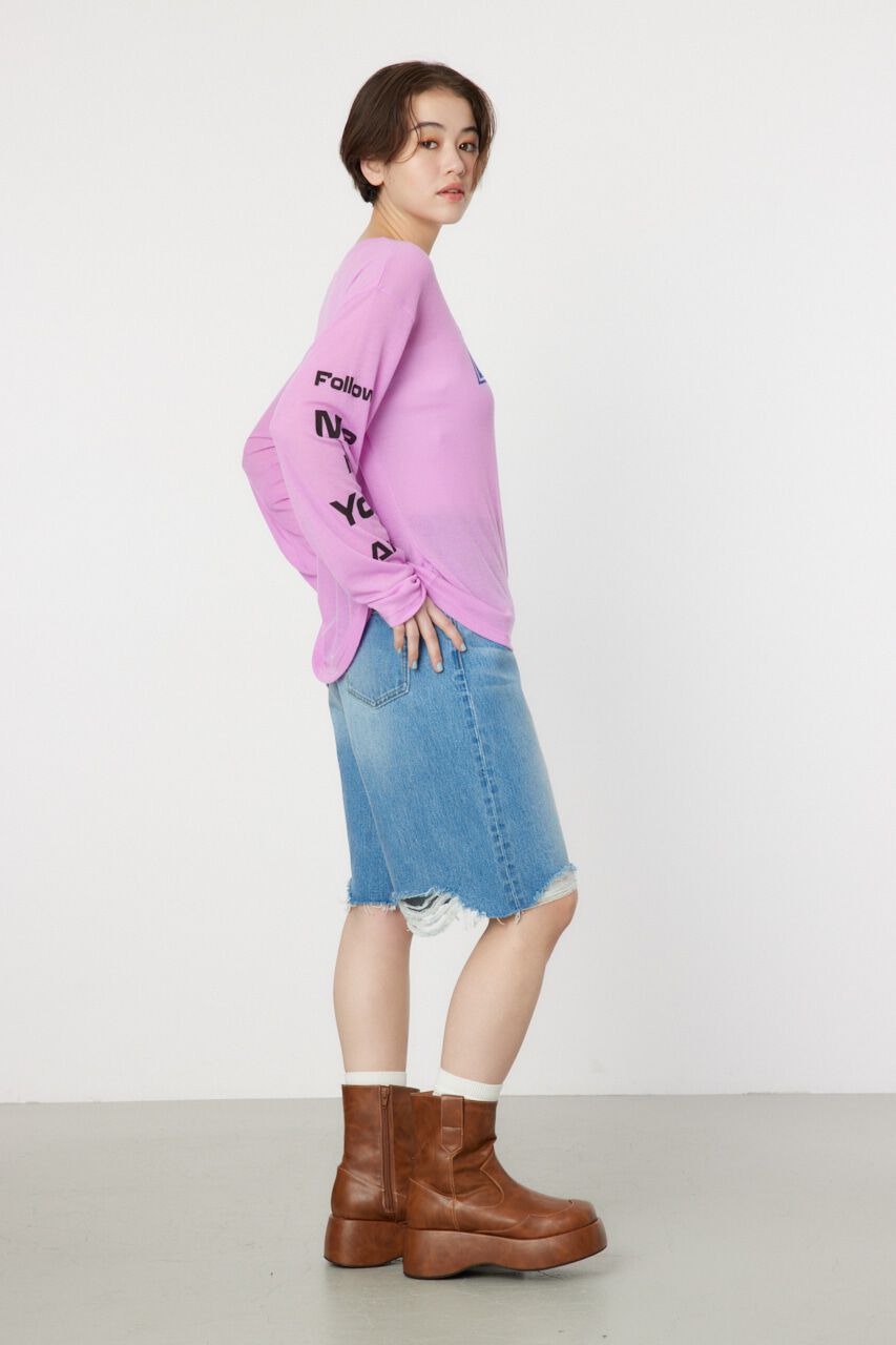 RODEO CROWNS「ダメージDENIM バミューダパンツ」|デニム|