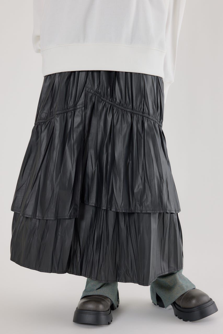 RODEO CROWNS「レザーライクフリルティアードスカート」|スカート|