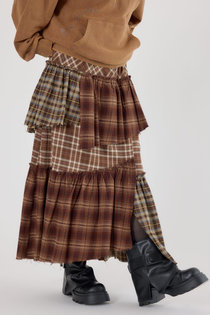 RODEO CROWNS「ランダムティアードチェックスカート」|スカート|