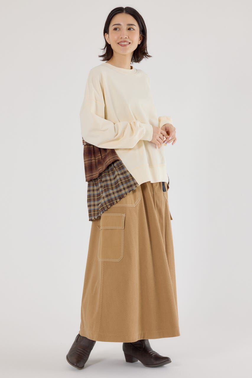 RODEO CROWNS「テープベルト異素材切替カーゴスカート」|スカート|