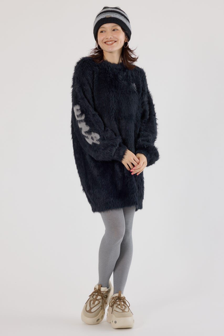 RODEO CROWNS「シャギーロゴニットワンピース」|ワンピース|BLK