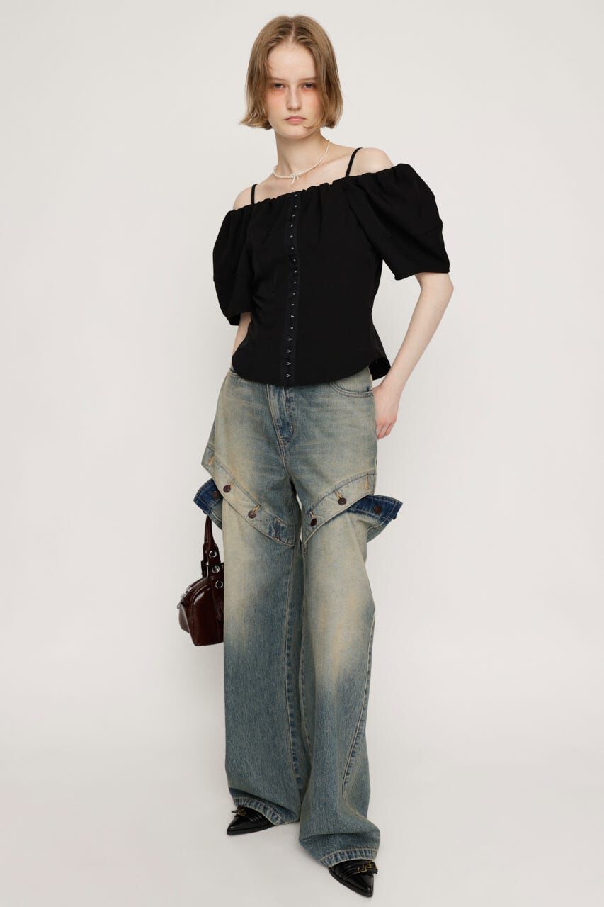 SLY「J／W SIDE OPEN STRAIGHT パンツ」|デニム|