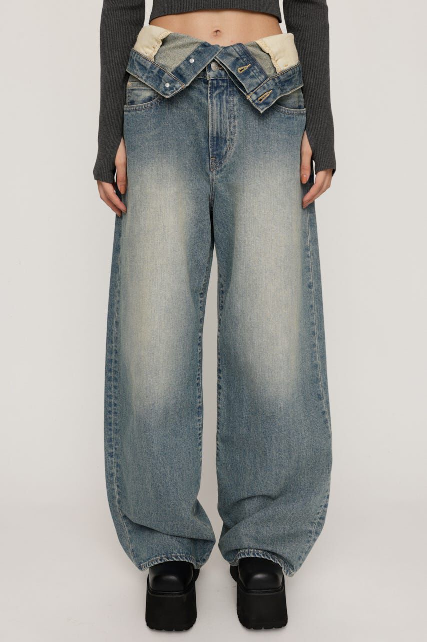 SLY「LAYERED STRAIGHT DENIM パンツ」|デニム|