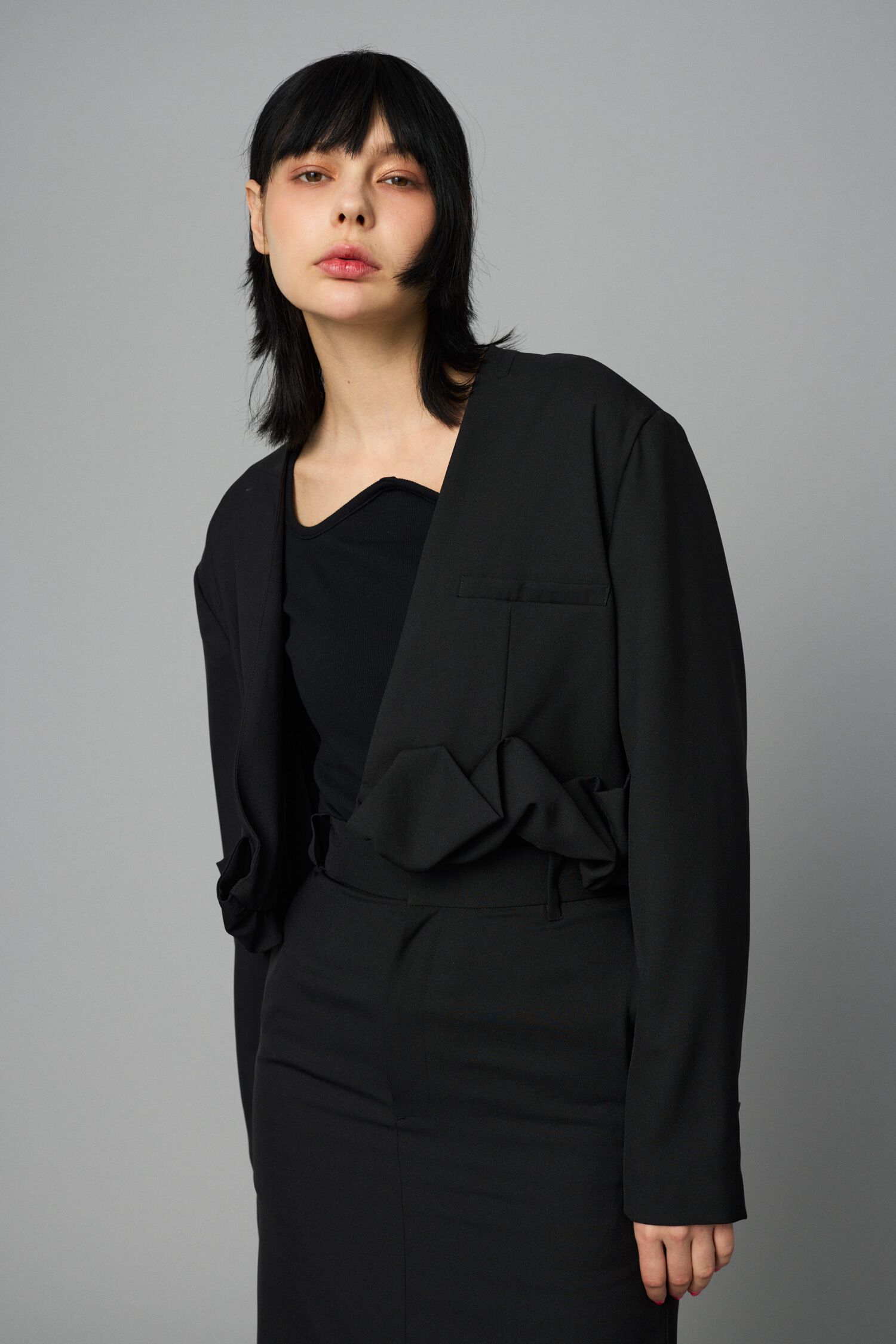 HeRIN.CYE「No collor jacket」|その他|BLK