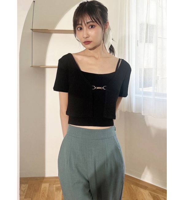 RESEXXY「チャームリブニットカーディガン【セットアップ着用可能】」|カーディガン|