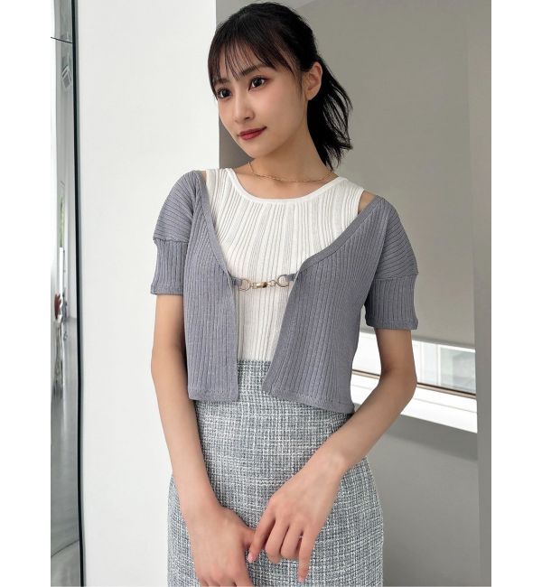 RESEXXY「チャームリブニットカーディガン【セットアップ着用可能】」|カーディガン|