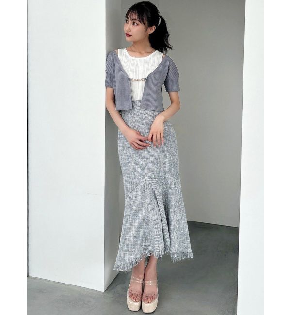 RESEXXY「チャームリブニットカーディガン【セットアップ着用可能】」|カーディガン|