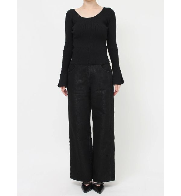 RESEXXY「スリーブデザインシャイニーニットトップス」|ニット・セーター|