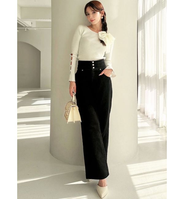 RESEXXY「スリーブデザインシャイニーニットトップス」|ニット・セーター|