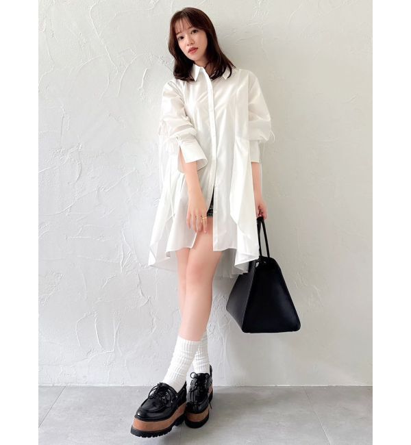 dazzlin「シャツイレフレアミニワンピース」|ワンピース|