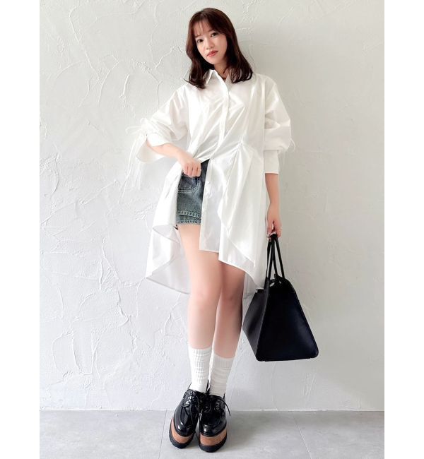 dazzlin「シャツイレフレアミニワンピース」|ワンピース|
