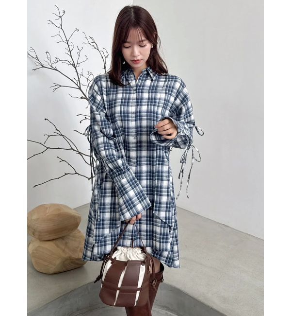 dazzlin「シャツイレフレアミニワンピース」|ワンピース|