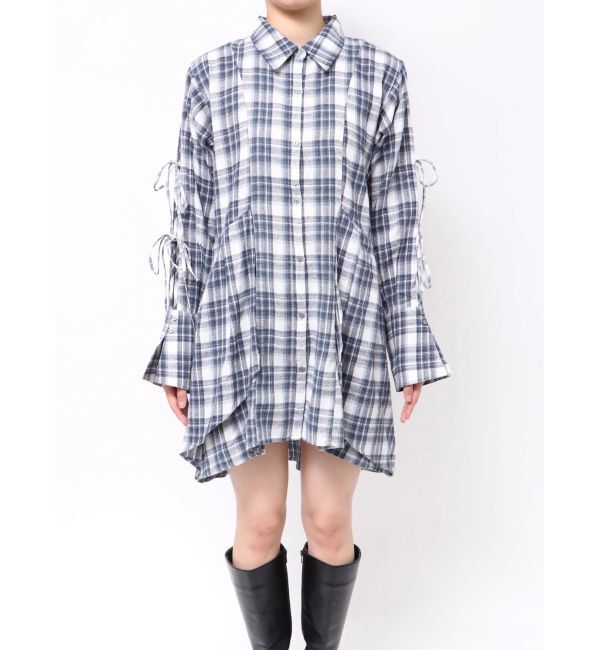 dazzlin「シャツイレフレアミニワンピース」|ワンピース|