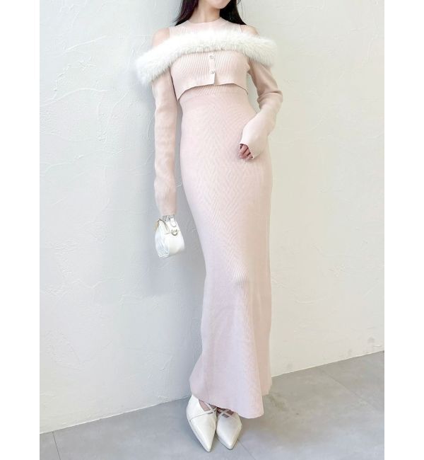 dazzlin「オフショルファードッキングニットワンピース」|ワンピース|