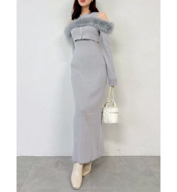 dazzlin「オフショルファードッキングニットワンピース」|ワンピース|